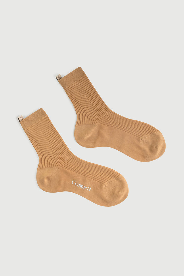 The Agnelli Sock in Camel, Egyptian Cotton